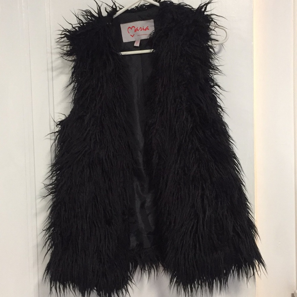 Black Faux Fur Vest